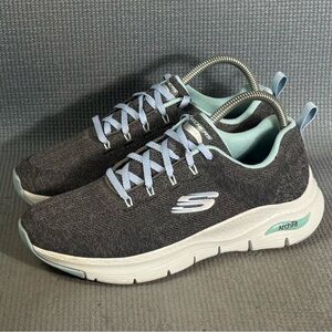 Skechers Women's Arch Fit Comfy Wave Casual Shoes Gray Size 8